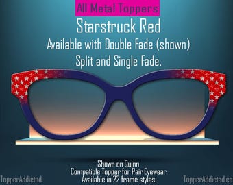 Red Starstruck Magnetic Metal Topper | Compatible with Pair Eyewear | Stars and Blue | Ships in 3 Business Days or less