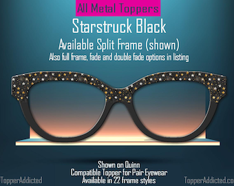 Black Starstruck Magnetic Metal Topper for Pair Eyewear Top Frames