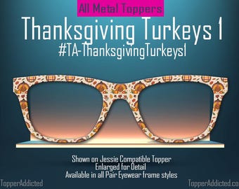 Thanksgiving turkeys toppers for Pair Eyewear frames fall leaves pumpkins plaid autumn magnetic toppers holiday eyewear accessories