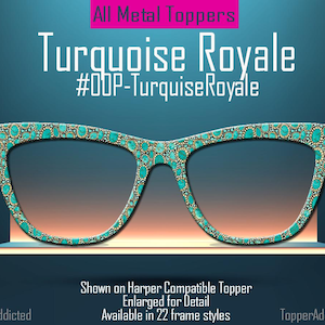 Turquoise Royale Magnetic Glasses Topper | Southwestern Gemstone Print | Pair Eyewear Accessories | Top Quality Metal - fastest shipping!