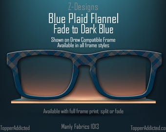 Blue Plaid Flannel - Pair Eyewear Compatible Magnetic Toppers - All Frames Available in metal. Masculine and Fun Magnetic Topper