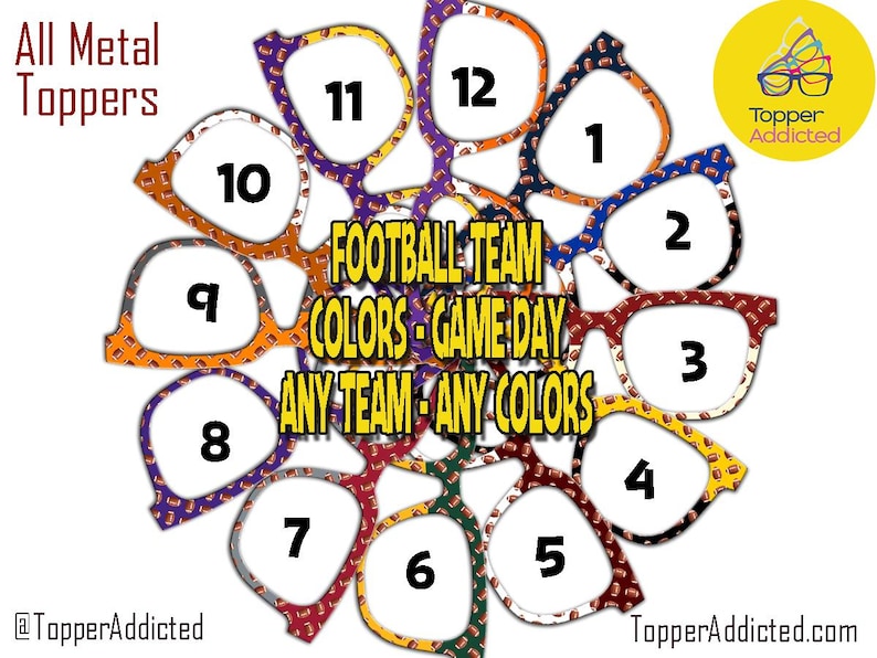GAME DAY | Football Toppers - Custom Team Colors for Pair Eyewear ...