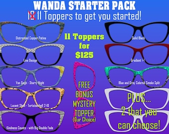 Adornos WANDA - Monturas compatibles con gafas Pair Eyeware. Paquete inicial de 11 adornos a precio especial: ¡comienza tu colección! Adornos para más de una semana.
