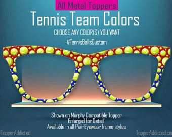 Custom Tennis Toppers for Pair Eyewear Personalized Team Color Glasses Tennis Mom Accessories for Players Fans Coaches