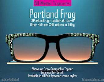 Portland Frog Metal Magnetic Toppers for Pair Eyewear • Protest Symbol No Kings Design • Full Frame Split Fade Options Available in listing