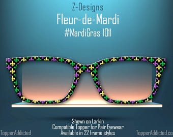 Fleur De Lis Mardi Gras Pair Eyewear Topper