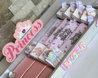 Baby girl unicorn theme favors tray