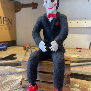 OOAK Saw Billy Puppet, poupée de collection horreur avec caisse faite main