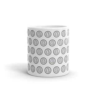 Crypto Mug, Litecoin crypto-currency blockchain White glossy mug