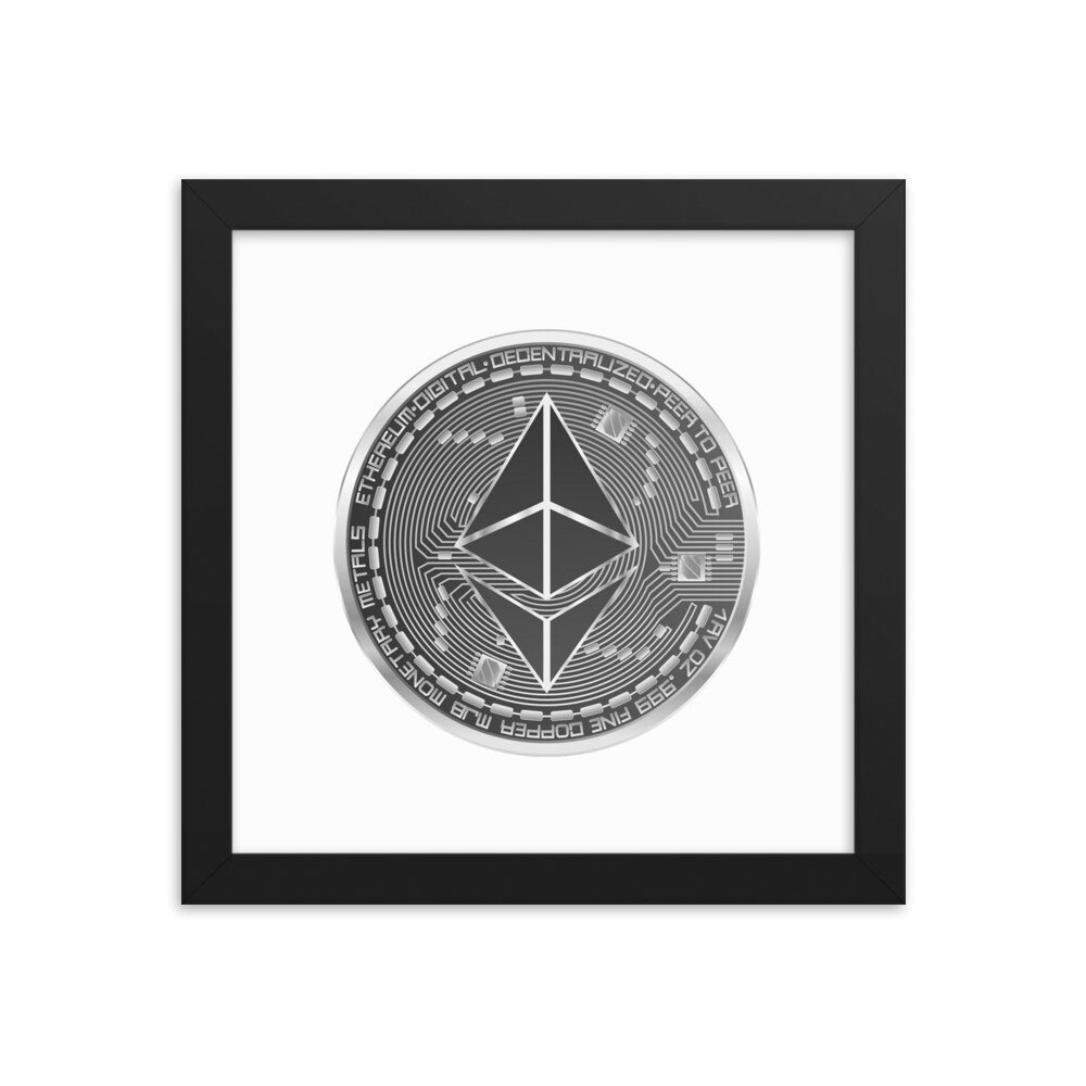 Ethereum Poster, Ethereum Coin Crypto Art, ETH Crypto Currency Coin Framed  Poster White - Etsy