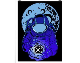 Opere d'arte per poster crittografici XRP, regalo per poster da parete Ripple XRP Crypto, merce blockchain, poster Bitcoin in criptovaluta