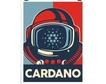 Cardano Poster, ADA Crypto wall poster, Crypto Bitcoin Cardano artwork, Crypto-currency blockchain Investors gift art wall poster