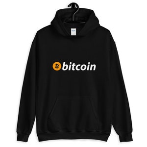 Bitcoin Hoodie, bitcoin logo clothing style, bitcoin style merch, crypto investor gift for trader or crypto lover