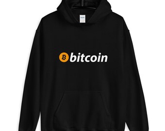 Bitcoin Hoodie, bitcoin logo clothing style, bitcoin style merch, crypto investor gift for trader or crypto lover
