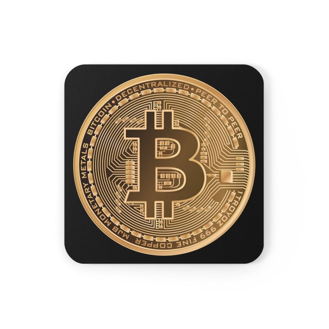 Crypto Drinks Coaster Bitcoin BTC crypto currency Cork ...
