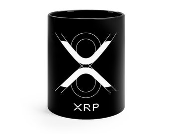 Crypto mug, Ripple XRP crypto blockchain Black mug 11oz