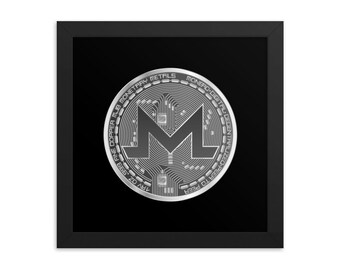 Crypto Poster, Monero XMR Krypto-Währung Münze gerahmt Poster