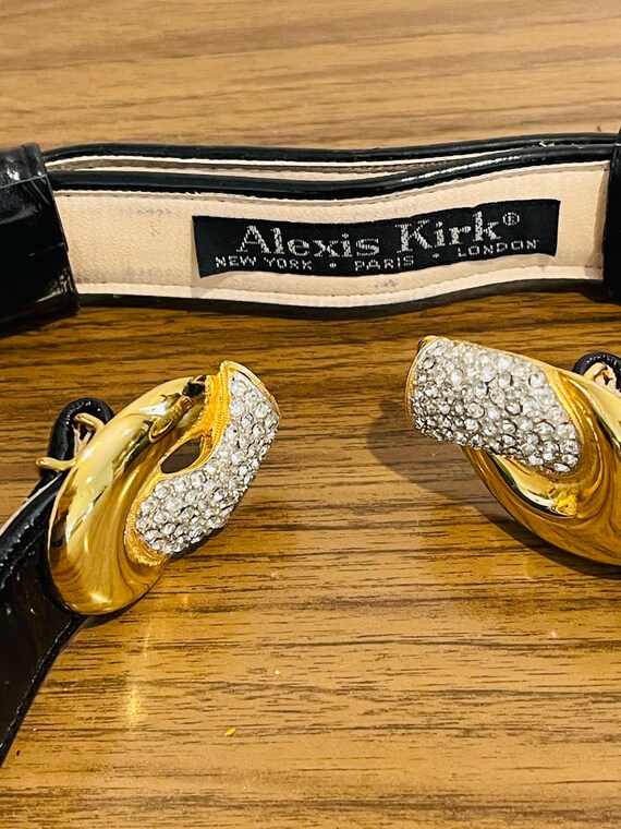 Alexis Kirk Belt Buckle Alexis Kirk Vintage Women Black Crystal Buckle Genuine  main image 3