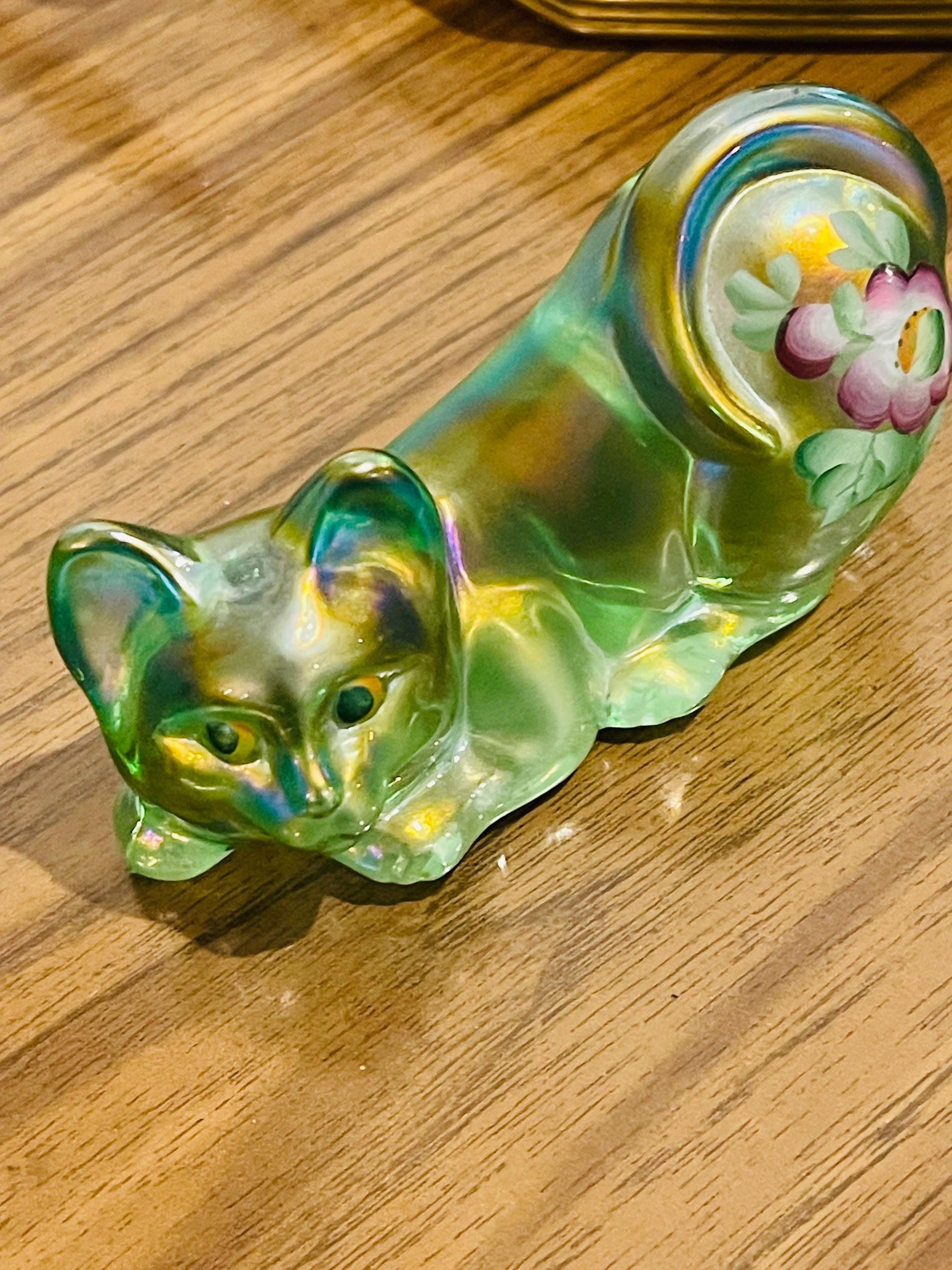 フェントン アンティークantique エメラルドグリーンバスケット