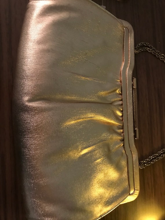 Mardane Vintage Gold Lame Evening Clutch/Handbag-… - image 2