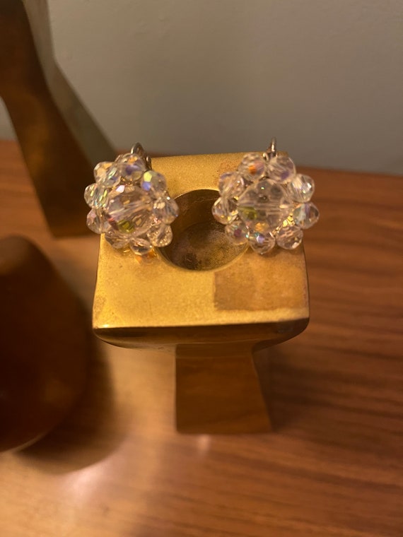 Coro Vintage Clip On AB Crystal Earrings From 195… - image 5