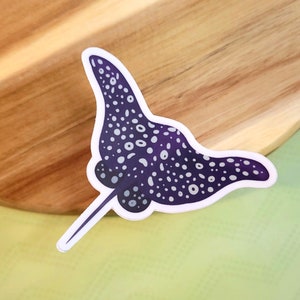 Spotted Eagle Ray Sticker | Sting Ray | Permanent Vinyl Sticker | 3 x 2.75 Inches
