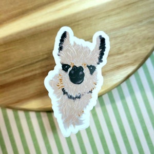 Llama Sticker | Permanent Vinyl Sticker | 3 x 2.1 Inches