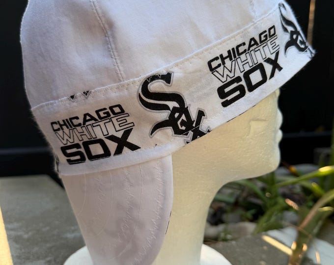 MLB Teams White Cotton Welding Caps, Biker Helmet Skull Caps, Cotton Fabric, Pipe Fitter Caps, Weld Cap, Hard Hat, Handmade (6 panels)