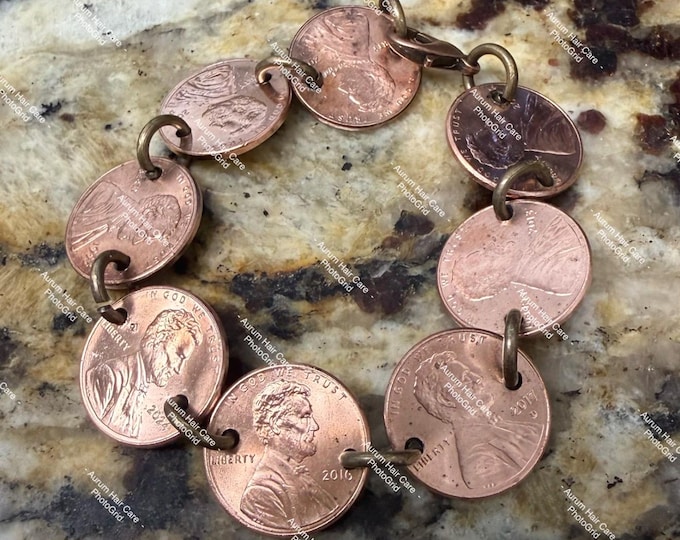 Bracelet, Copper Penny, Penny Bracelet, Handmade, Gift