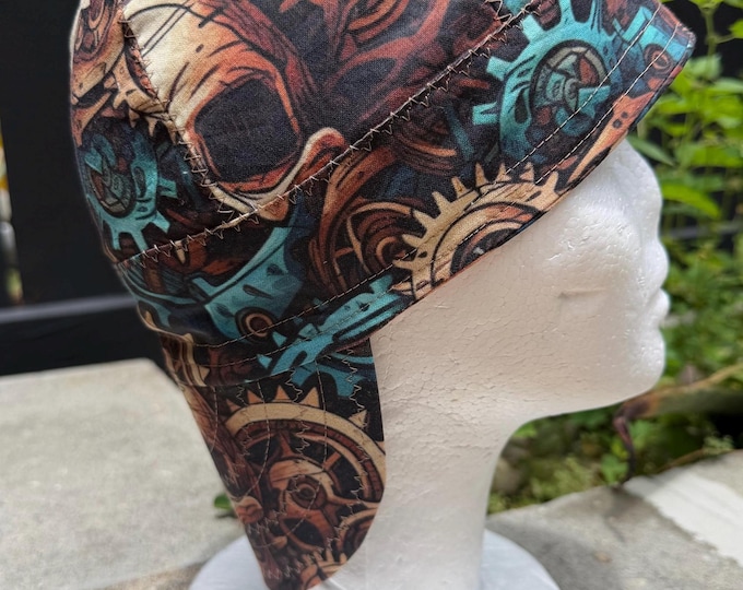 Skulls 2 Cotton Welding Caps, Biker Caps, Pipe fitter Caps (6 panels)