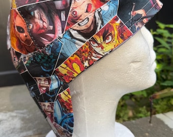 Anime Cotton Welding Caps, Biker Caps, Pipe fitter Caps (6 panels)