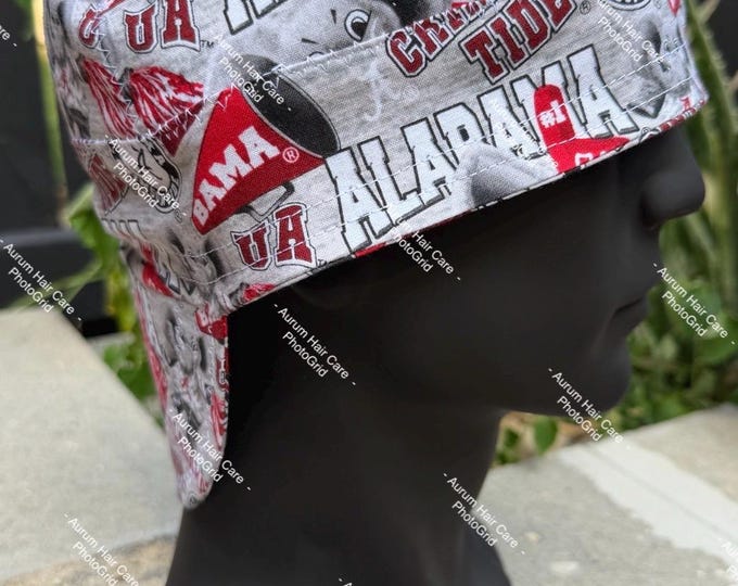 University of Alabama Crimson Tide Welding Caps, Biker Helmet Skull Caps, Cotton Fabric Cap, Pipe Fitter Caps, Weld Cap, Handmade (6 panels)