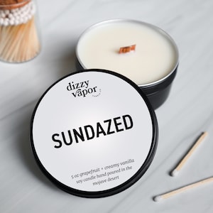 Sundazed Travel Tin | Grapefruit & Creamy Vanilla Hand Poured Soy Candle