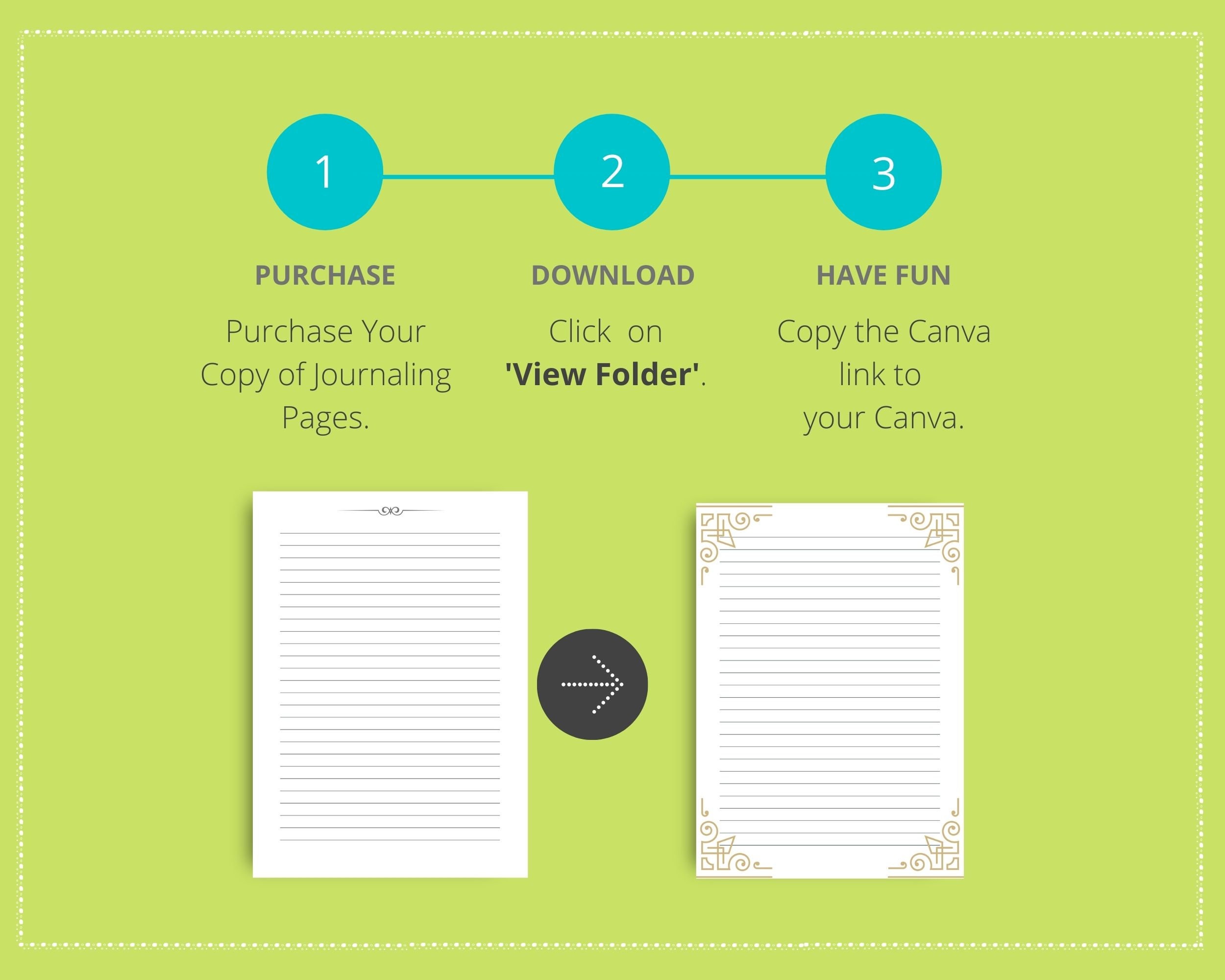 Editable Journaling Pages in Canva Canva Template Pack | Etsy