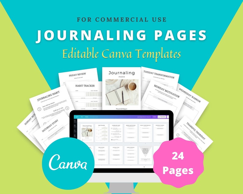 Editable Journaling Pages in Canva Canva Template Pack - Etsy