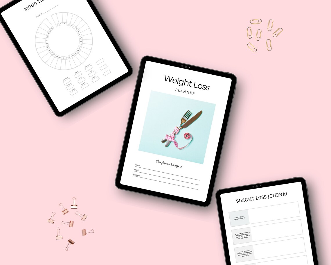Editable Weight Loss Planner in Canva Canva Template Pack Etsy