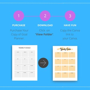 Editable Goal Planner in Canva Canva Template Pack Goal | Etsy