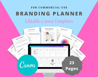 Editable Brand Planner Templates in Canva | Canva Template Pack | Marketing Planner Templates | Commercial Use