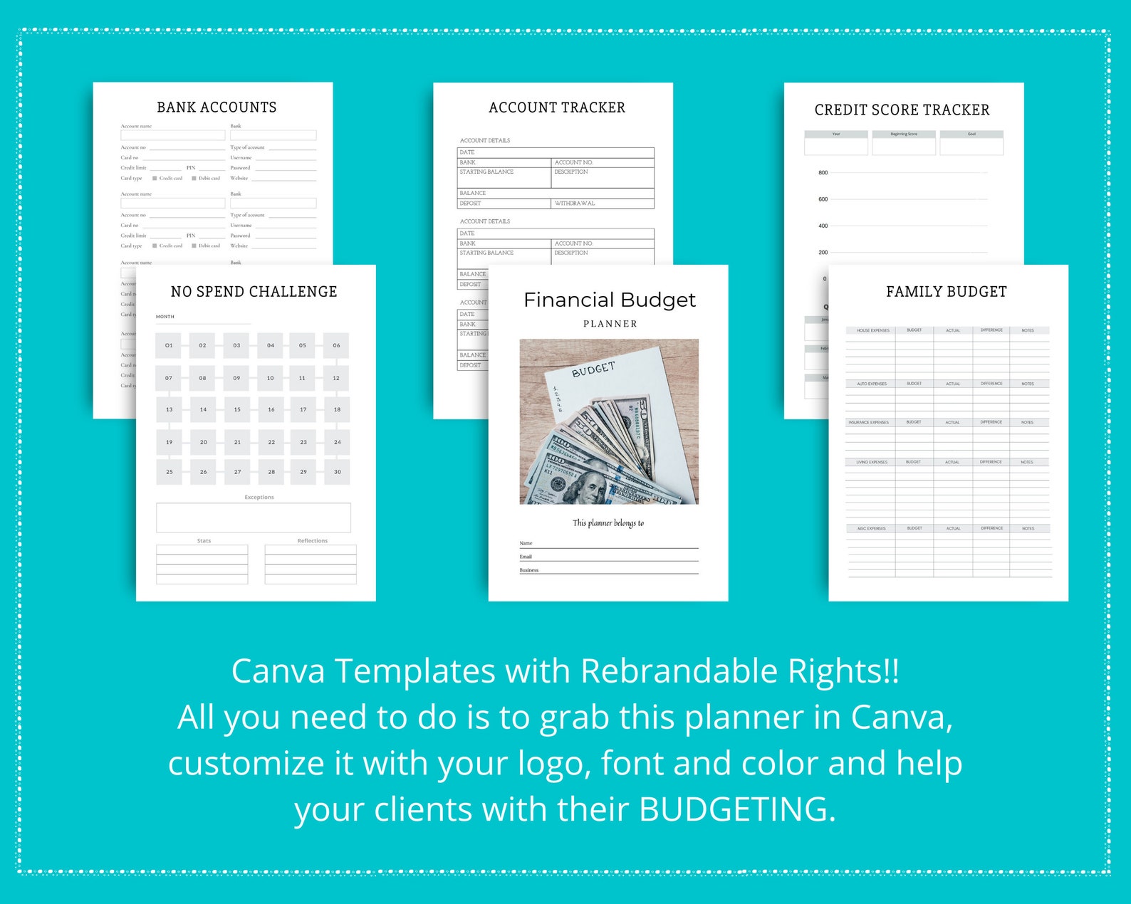 Editable Budget Planner Templates in Canva Canva Template Etsy Editable Budget Planner Templates in Canva Canva Template Etsy