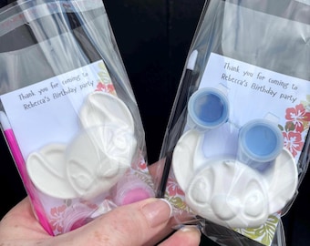 Paint your own Stitch or Angel inspired face party bag filler~ party favour ~ Personalised background ~ Hawaiian theme
