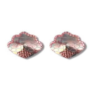 Cubrepezones con diseño de sirena con conchas iridiscentes y rosas de OPAL DUPREE (2 piezas) para burlesque, lencería rave y festivales