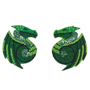 DROGON Dragon Glitter & Sequin Nipple Pasties, Covers (2 pcs) Green or Purple for Burlesque Lingerie Festivals and Halloween