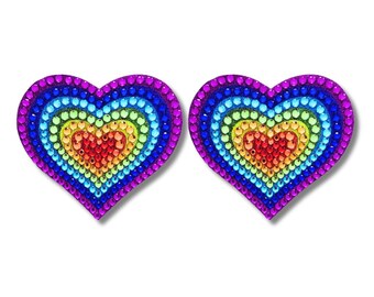 SASHAY Pride Hearts Gem Nipple Pasties, Covers