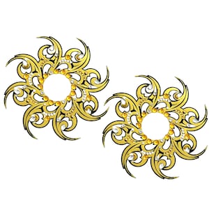 GOLD DIGGER - Glitter Gold Swirl Nipple Pasties (2 pcs) Covers for Festivals, Carnival, Raves Burlesque Lingerie