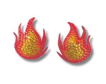 MADE-TO-ORDER - Red Flame Pasties (1.5”, 2”, 2.5”, 3”) - Etsy