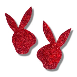 Bonnie (5 colours available!) Bunny Gem and Rhinestone Nipple Pasty, Covers (2pcs) for Burlesque Lingerie Raves and Festivals