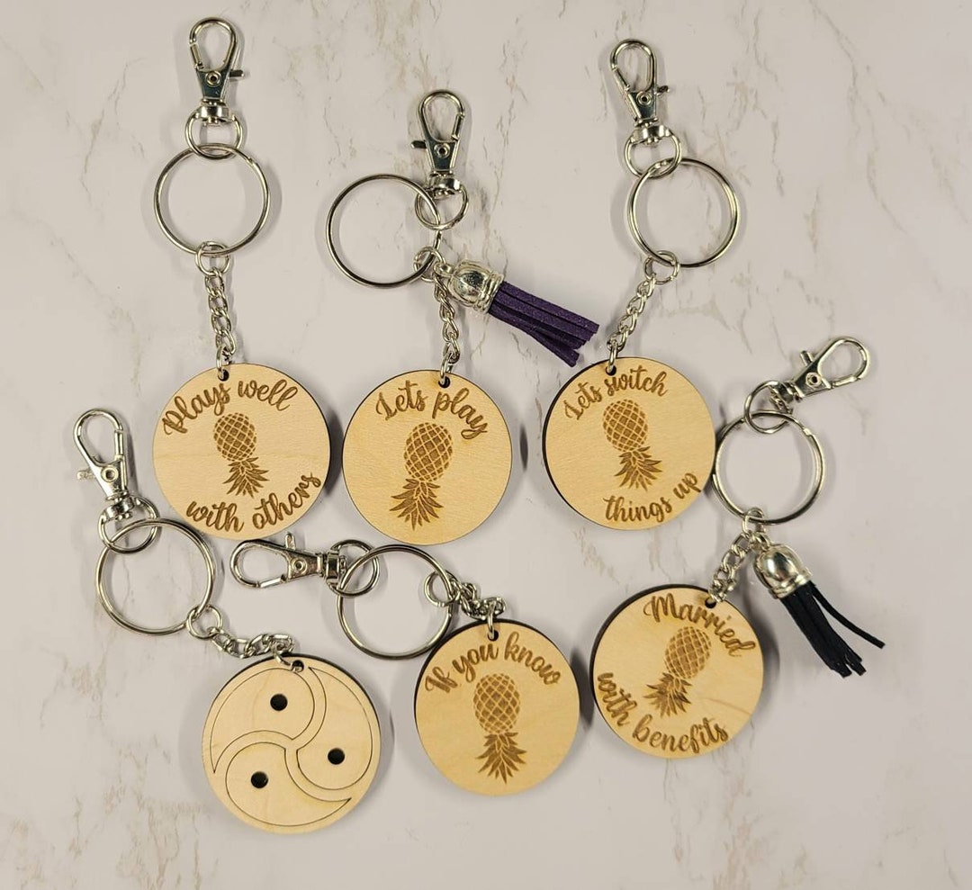 Swinger Keychain Upside Down Pineapple - Etsy