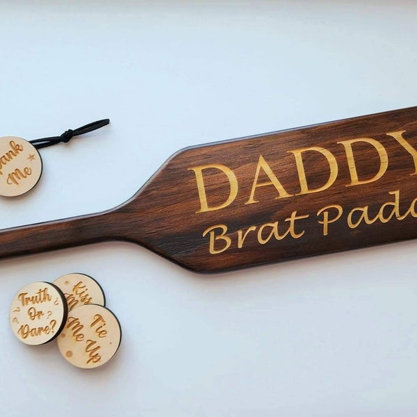 Daddy's Brat Paddle, BDSM Spanking Paddle, Personalized Kinky Paddle, Impact Play Paddle, Sex Toy, Dom, Sub, Custom, BDSM gift, DDLG Gift