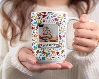 Personalized Grandma I Love Your Cooking Mug, Grandmother Baking Coffee Cup, Mother's Day Gift for Mimi, Family Kitchen Drinkware
