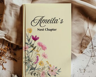 Personalized Floral Journal | Next Chapter Watercolor Diary, Cottagecore Notebook